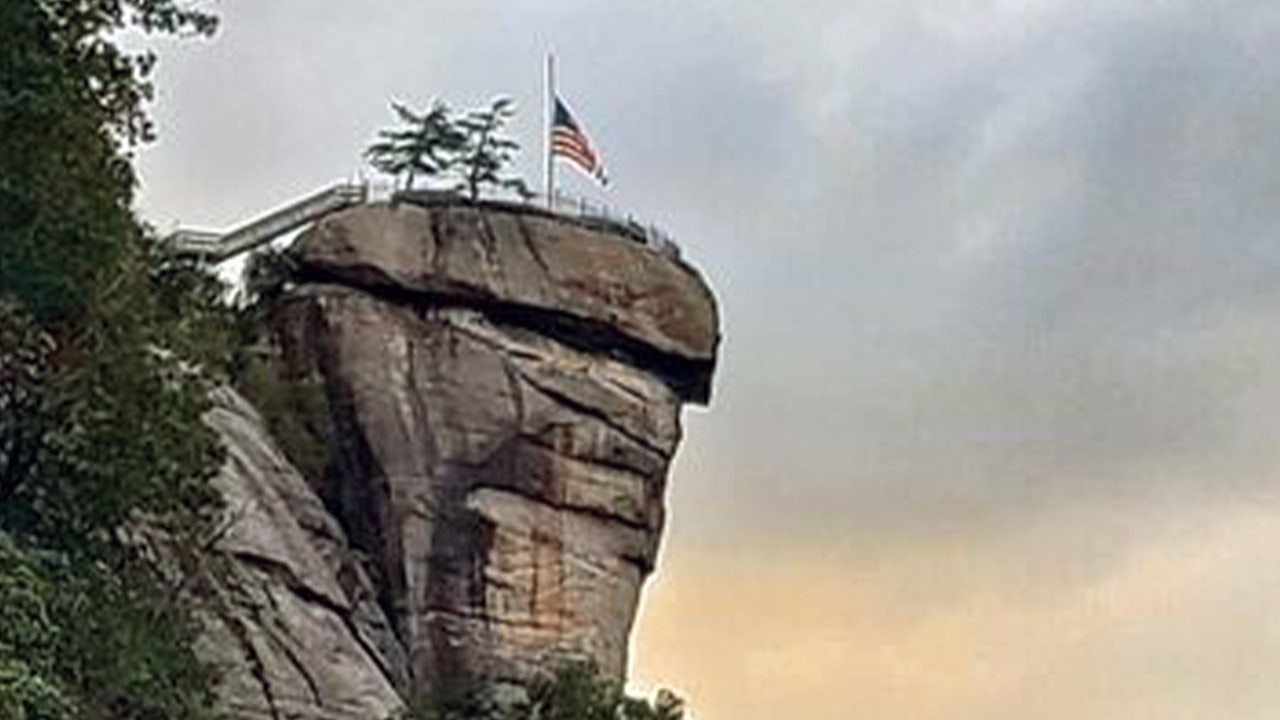 American flag stands strong after tourist town leveled by remnants of Hurricane Helene