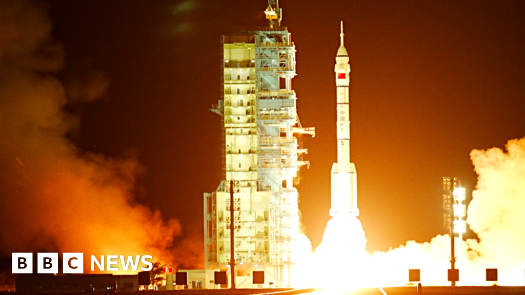 China's youngest ever astronauts blast off from the Gobi desert