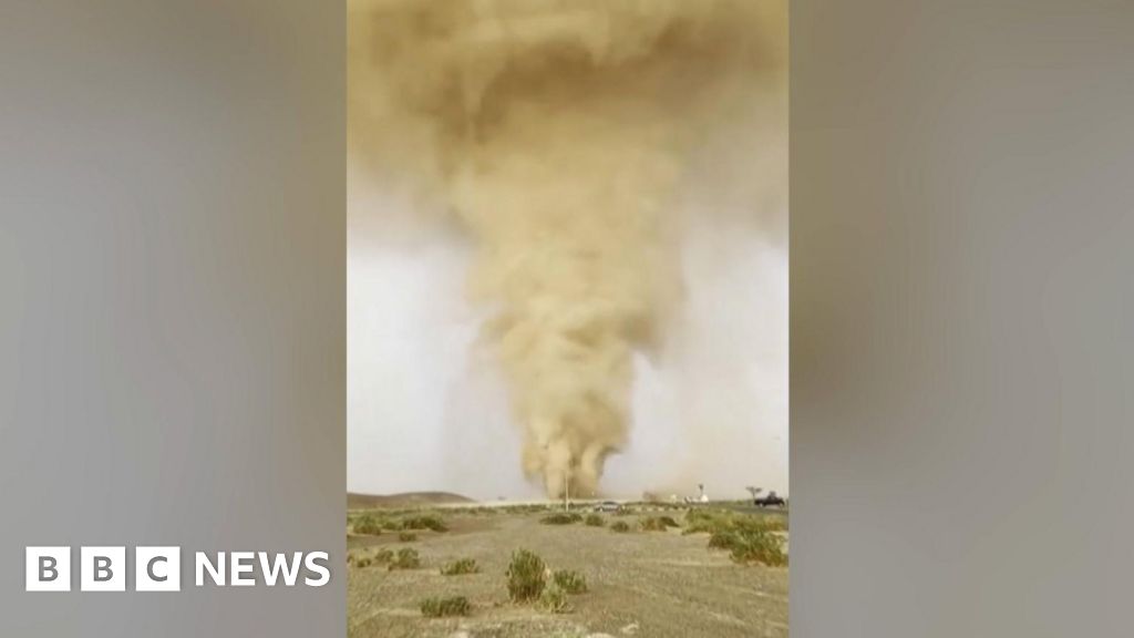 Dust tornado and lightning captured on camera in UAE