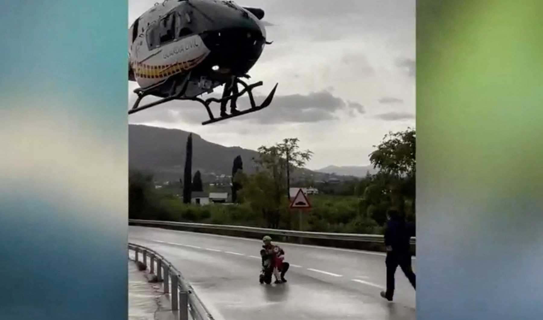 Helicopter crew rescues child from house in flood-hit Spain | Floods