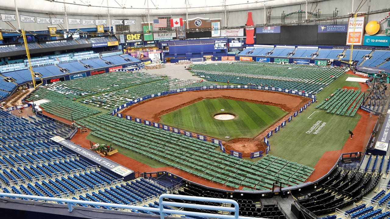 Hurricane Milton's impending arrival causes Tropicana Field to transforms into base camp for Florida workers