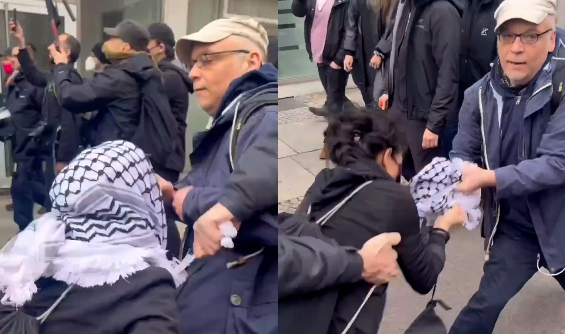 Israel supporters attack woman wearing keffiyeh in Germany | Protests