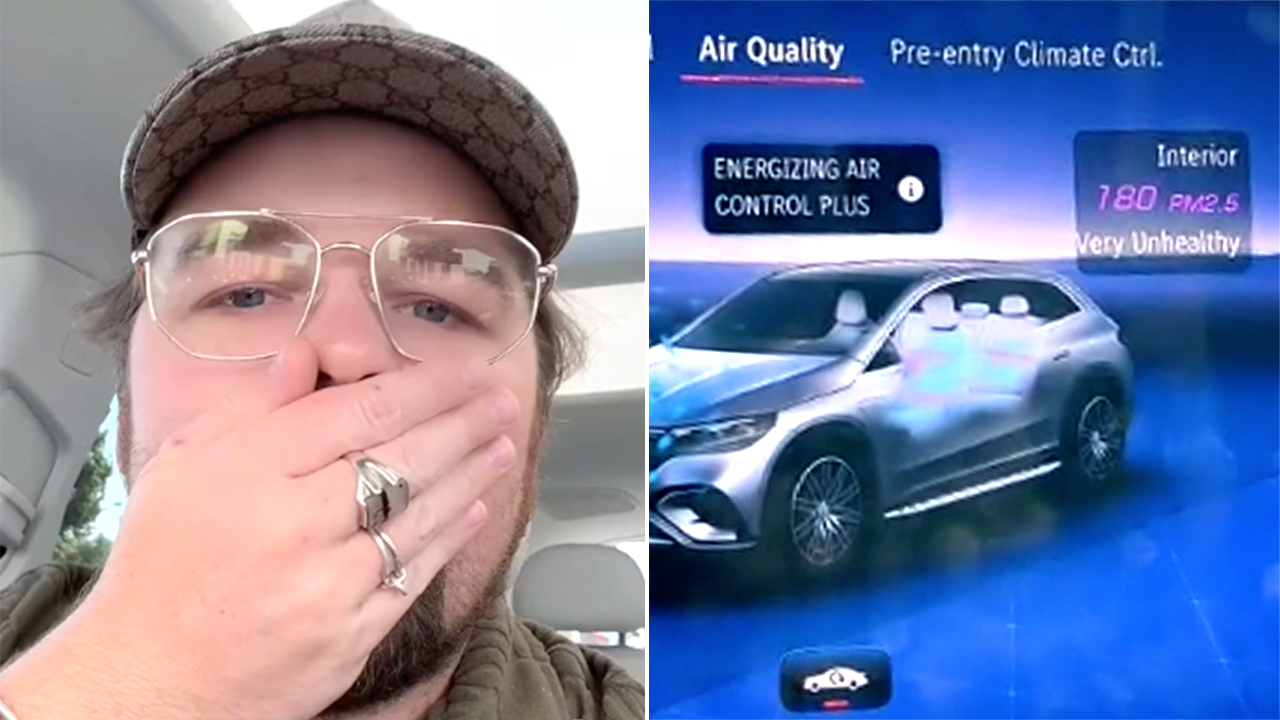 Mercedes owner puffs vape into filter alerting 'very unhealthy' air