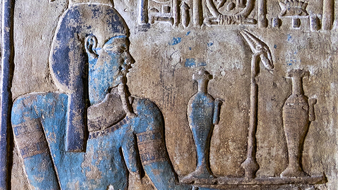 Rare Egyptian artwork revealed on the wall's of ancient temple dedicated to the god Horus