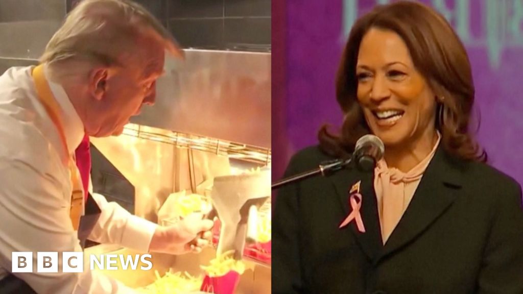 Watch: Trump serves up McDonald’s fries and Harris celebrates birthday