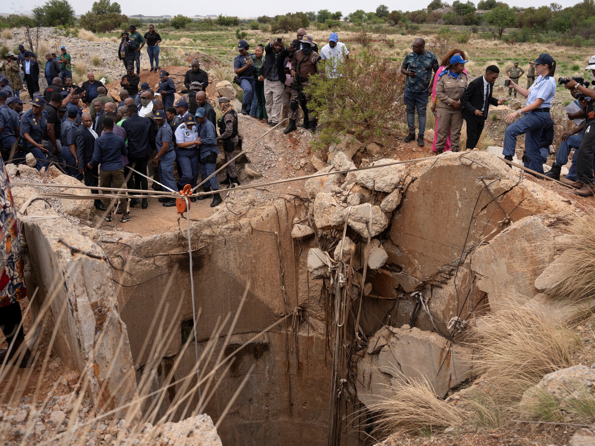 Teenagers climb out of illegal South African gold mine | Mining