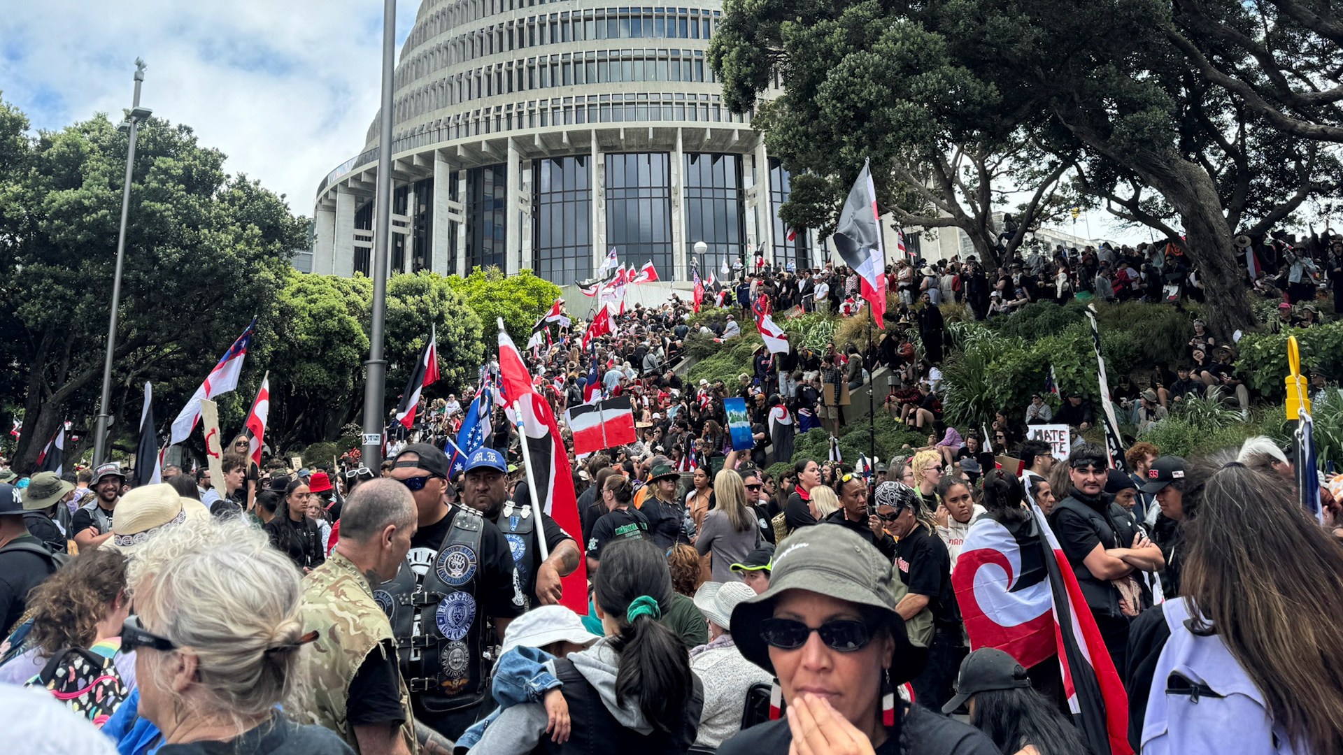 Thousands protest as Maori rights march reaches New Zealand parliament | Protests