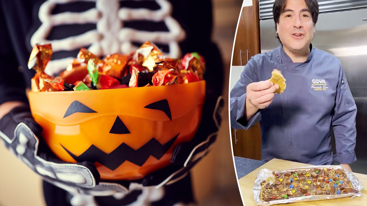 Use up leftover Halloween treats with this original 'Candy Bark' recipe