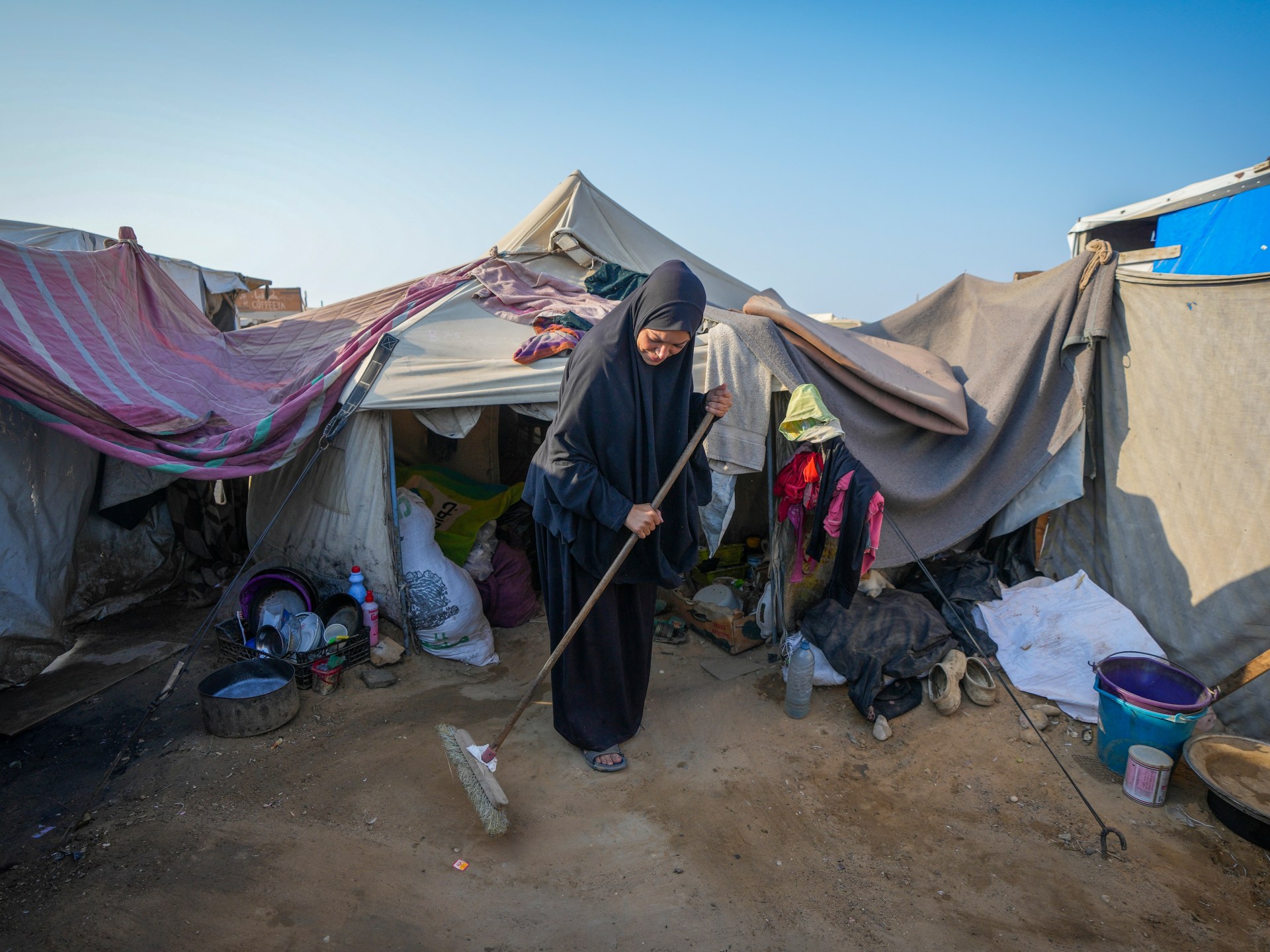 No privacy, constant struggles for women in Gaza’s crowded tent camps | Gaza