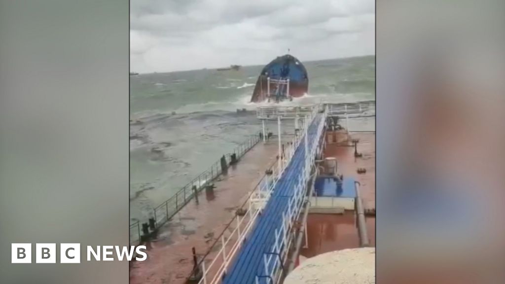 Video appears to show Russian tanker sinking